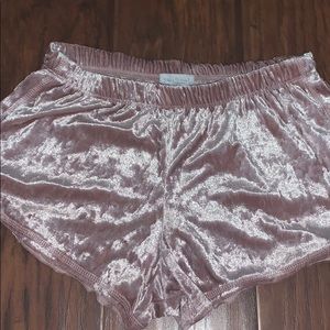 Super cute pink velvet shorts! worn only once